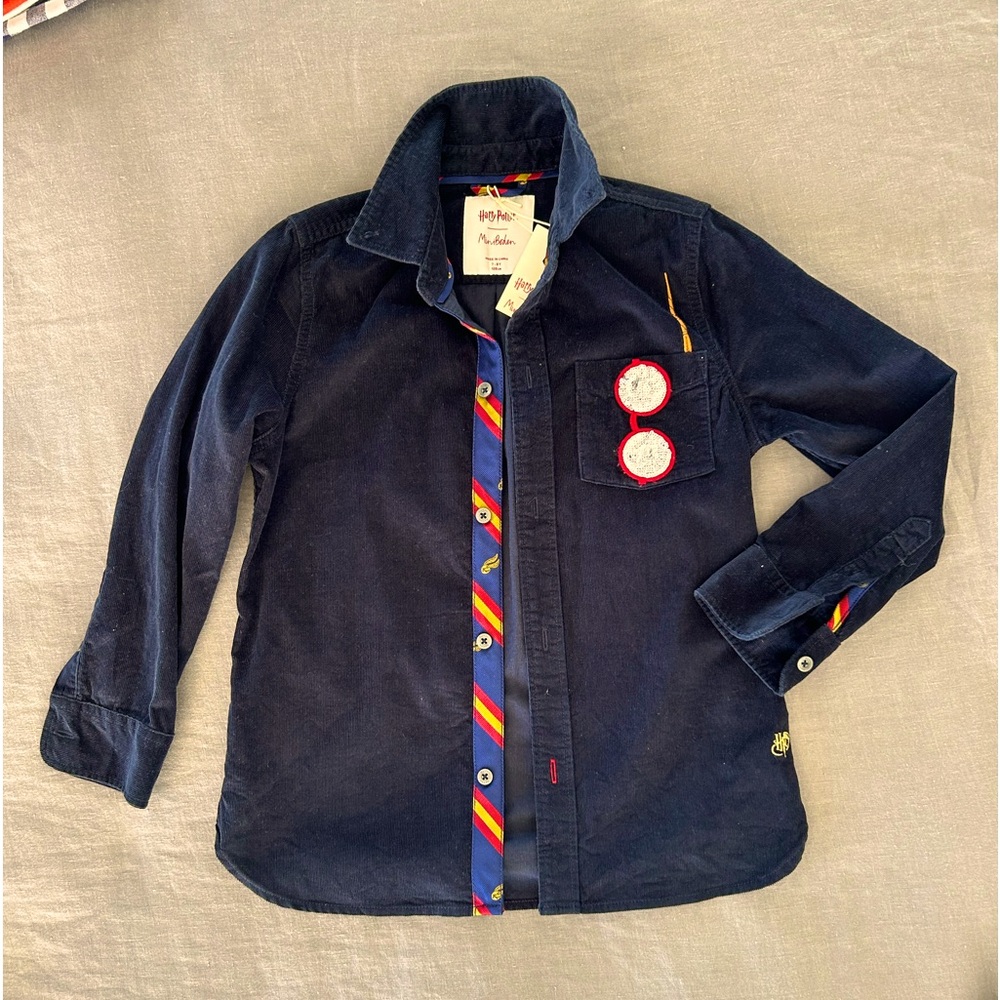 EUC Mini Boden “Harry Potter” Boys’ Embroidered Oxford shirt Sz. 8